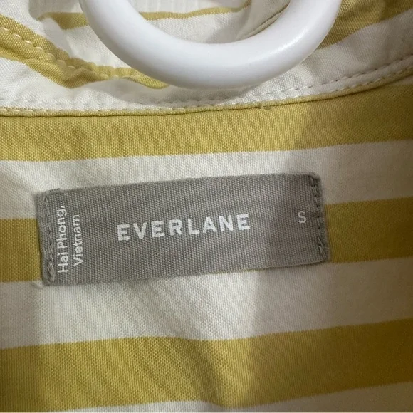 Everlane Yellow & White Stripe Cotton Shirt Dress – Size S - Picture 4 of 8